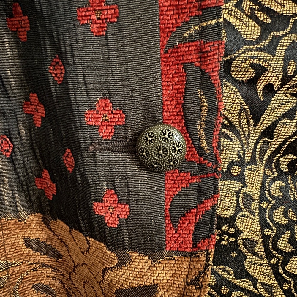 Vtg Patchwork Tapestry Brocade Blazer Paisley Bro… - image 6